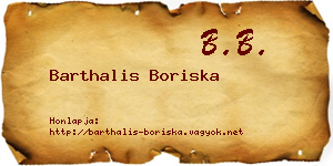 Barthalis Boriska névjegykártya